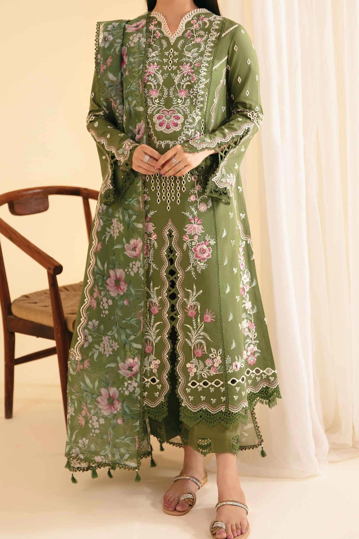 Qlinekari By Qalamkar Unstitched 3 Piece Emb Lawn Collection'2024-SQ-14-Semal