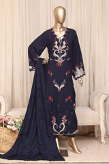 Themes Stitched 3 Piece Emb Marina Winter Kaftan Suit-SR-018-BLUE