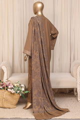 Themes Stitched 3 Piece Emb Marina Winter Kaftan Suit-SR-022-BROWN