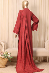 Themes Stitched 3 Piece Emb Marina Winter Kaftan Suit-SR-023-MAROON