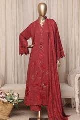 Themes Stitched 3 Piece Emb Marina Winter Kaftan Suit-SR-023-MAROON