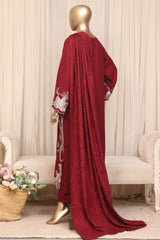 Themes Stitched 3 Piece Emb Marina Winter Kaftan Suit-SR-024-RED