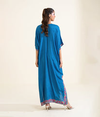 Sinopia Stitched 1 Piece Block Print Kaftan-SSBP26-001-Blue