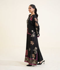 Sinopia Stitched 1 Piece Block Print Kaftan-SSBP26-002-Black