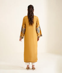 Sinopia Stitched 1 Piece Block Print Kaftan-SSBP26-004-Gold
