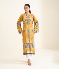 Sinopia Stitched 1 Piece Block Print Kaftan-SSBP26-004-Gold