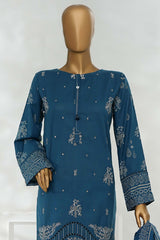 Sunehri By HZ Stitched 3 Piece Emb Dyed Cotton Winter Collection'2025-SSE-817-Blue