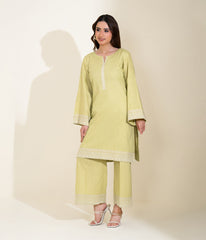 Sinopia Stitched 2 Piece Summer Women Suit-SSE26-011-Mustard
