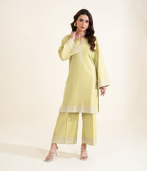 Sinopia Stitched 2 Piece Summer Women Suit-SSE26-011-Mustard