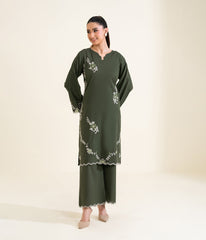 Sinopia Stitched 2 Piece Summer Women Suit-SSE26-019-D/Green