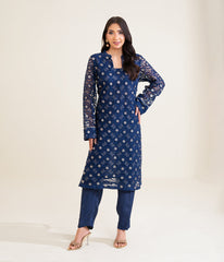 Sinopia Stitched 2 Piece Summer Women Suit-SSE26-022-Dark Blue
