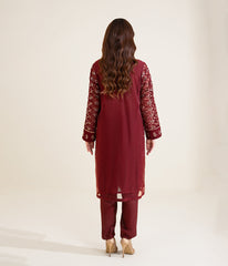 Sinopia Stitched 2 Piece Summer Women Suit-SSE26-023-Maroon