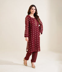 Sinopia Stitched 2 Piece Summer Women Suit-SSE26-023-Maroon
