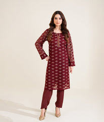 Sinopia Stitched 2 Piece Summer Women Suit-SSE26-023-Maroon