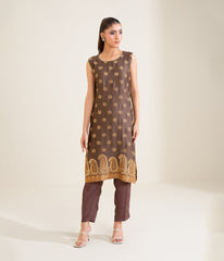 Sinopia Stitched 2 Piece Formals Women Suit-SSE26-025-Brown