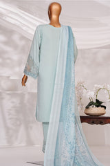 Muse By HZ Stitched 3 Piece Emb Self Cotton Jacquard Vol-05 Collection'2025-SSJ-2504-Aqua Blue