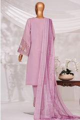 Muse By HZ Stitched 3 Piece Emb Self Cotton Jacquard Vol-05 Collection'2025-SSJ-2504-Tea Pink