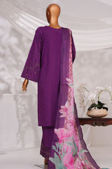 Muse By HZ Stitched 3 Piece Emb Self Cotton Jacquard Vol-05 Collection'2025-SSJ-2506-Purple