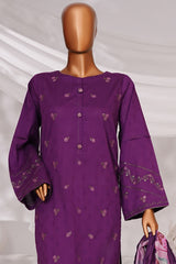 Muse By HZ Stitched 3 Piece Emb Self Cotton Jacquard Vol-05 Collection'2025-SSJ-2506-Purple