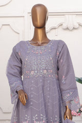 Bin Saeed Stitched 3 Piece Luxury Emb Chiffon Frock Vol-03 Collection-STS-1681-Light Purple