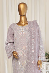 Bin Saeed Stitched 3 Piece Emb Chiffon Collection'2025-STS-1792-Light Purple