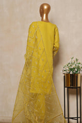 Bin Saeed Stitched 3 Piece Organza Festive Formals Collection'2024-STS-302-Mustard