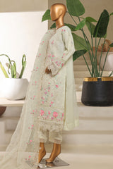 Bin Saeed Stitched 3 Piece Luxury Emb Chiffon & Organza Collection'2025-STSC-2191-Pista