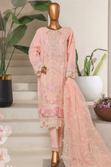 Bin Saeed Stitched 3 Piece Luxury Emb Chiffon & Organza Collection'2025-STSC-2194-Pink