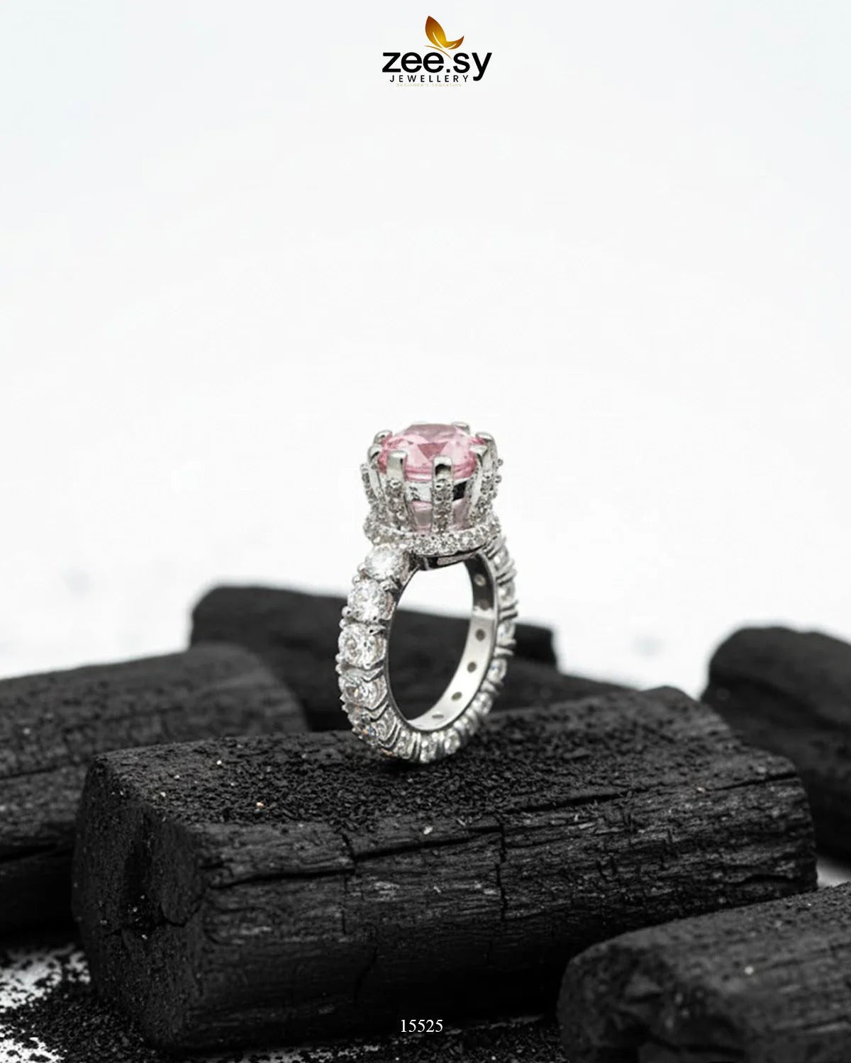 Moana Ring Silver Mint Pink - Zeesy Jewellery
