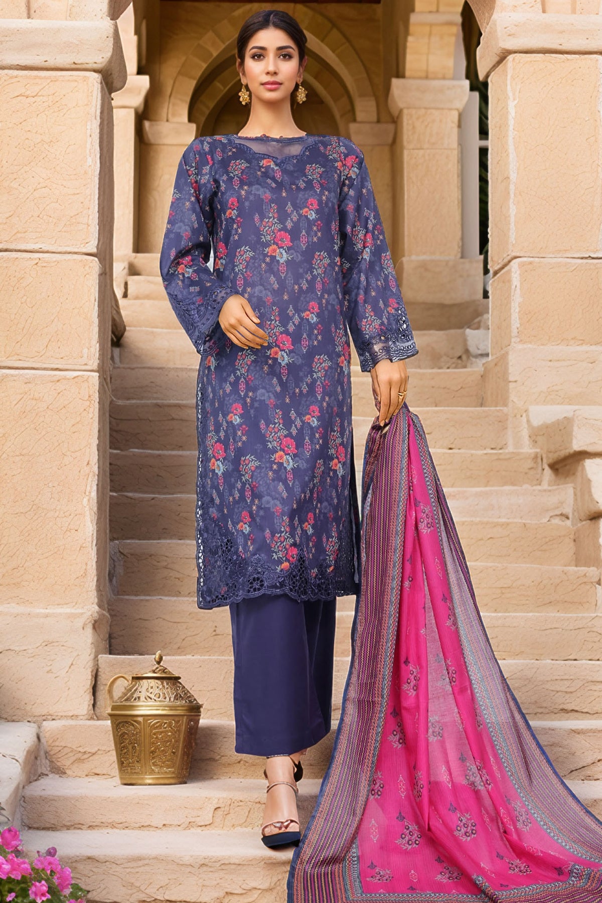 Sada Bahar Stitched 3 Piece Luxury Cutwork Vol-01 Collection'2025-CW-3985-Blue