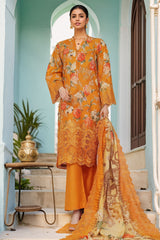 Sada Bahar Stitched 3 Piece Laser Cutwork Chikankari Vol-02 Collection'2024-CK-24-Orange