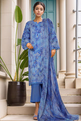 Sada Bahar Stitched 3 Piece Printed Lawn Vol-03 Suit-PR-2728-Blue