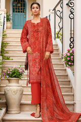 Sada Bahar Stitched 3 Piece Printed Lawn Vol-04 Suit-PR-2734-Orange
