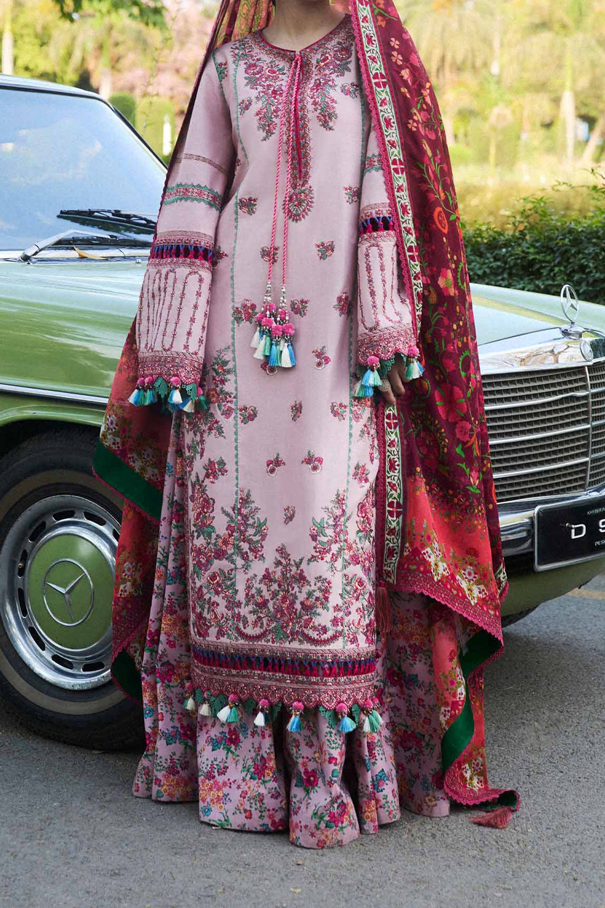 SS Lawn By Hussain Rehar Unstitched 3 Piece Emb Lawn Collection'2024-Sakura