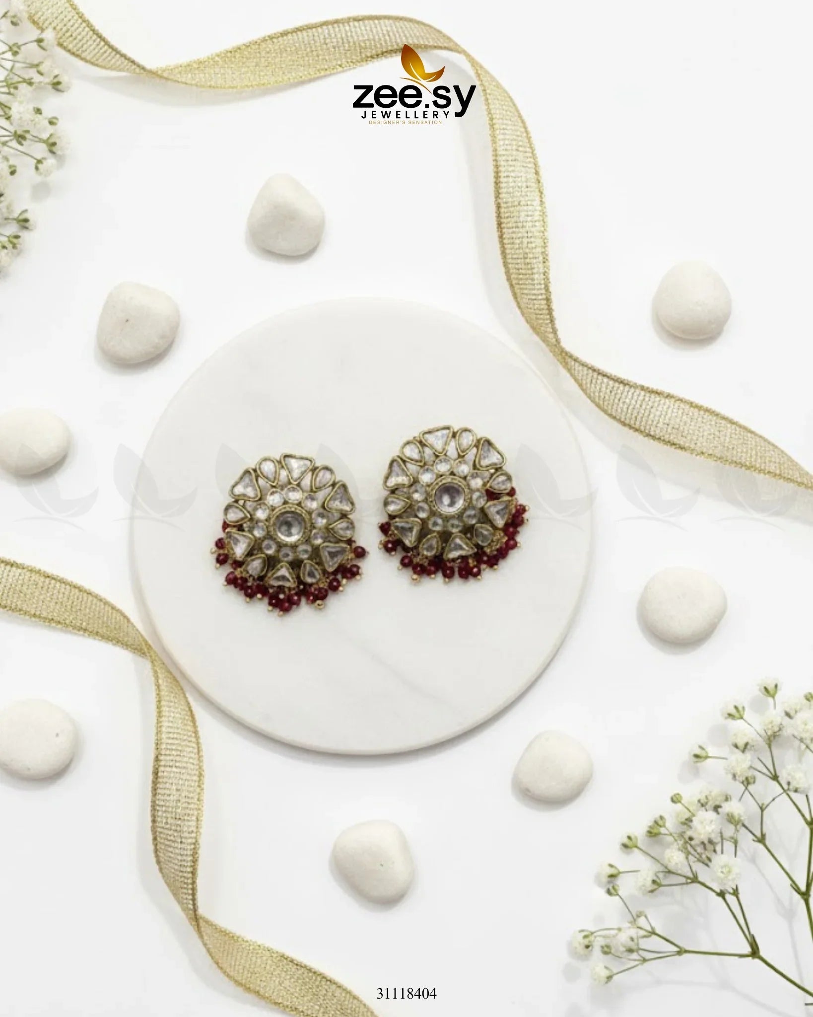 Sandbar Earrings Golden Red - Zeesy Jewellery