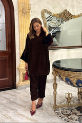 Allechant By Manahils Stitched Formals-Velvet Co-ord set