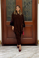 Allechant By Manahils Stitched Formals-Velvet Co-ord set