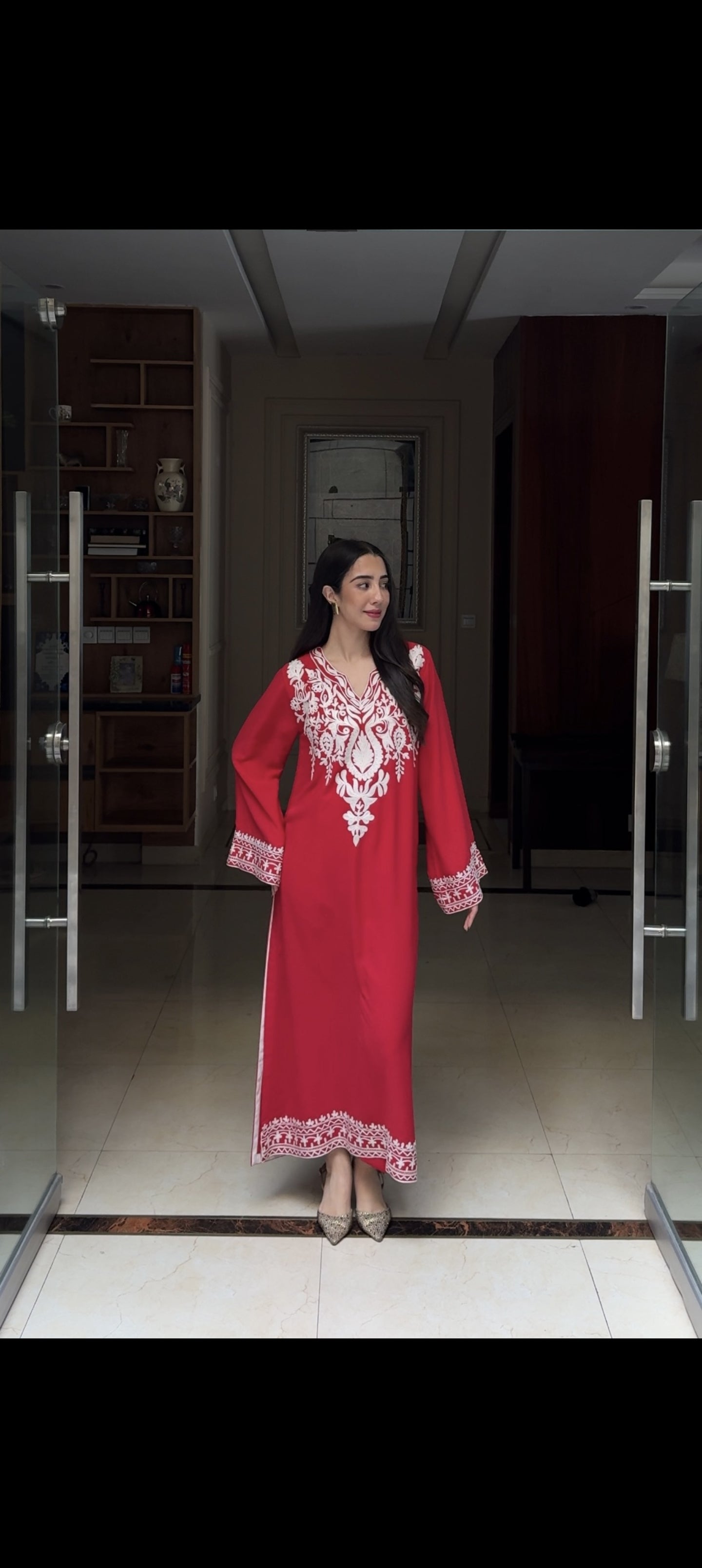 Manahils Stitched 2 Piece Red Embroidered