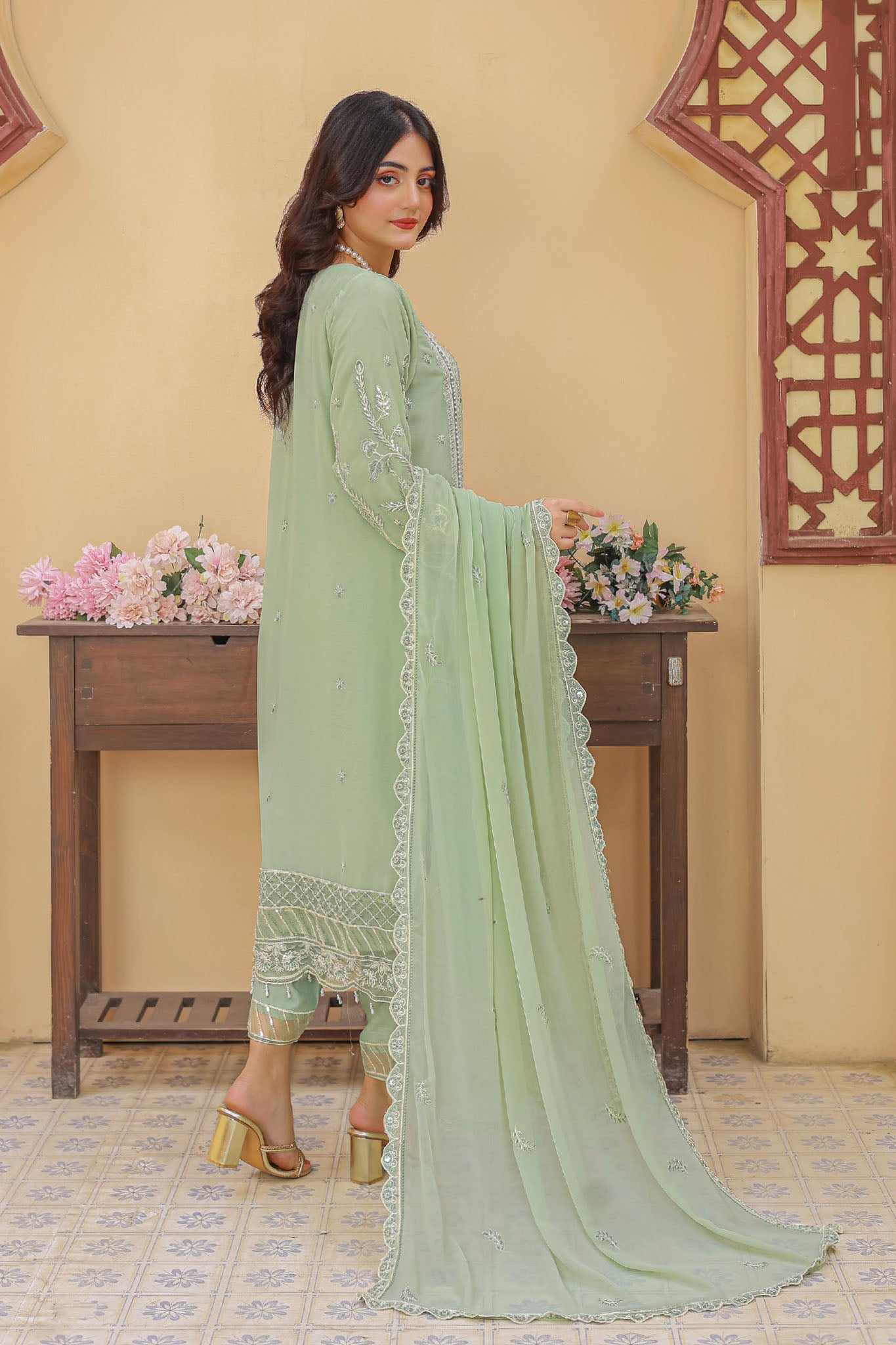Maya By Azmeerah Stitched 3 Piece Hand Emb Chiffon Collection'2025-01-Serenora
