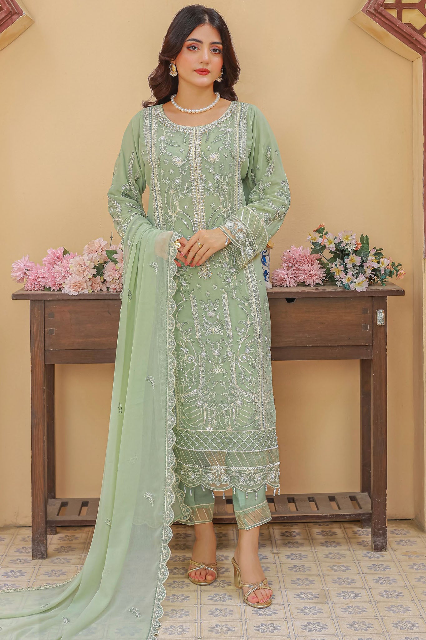 Maya By Azmeerah Stitched 3 Piece Hand Emb Chiffon Collection'2025-01-Serenora