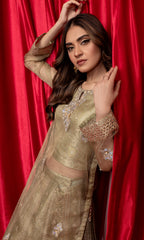 Shamooz Stitched 3 Piece Formals Suits-Sage Green SEM-0598