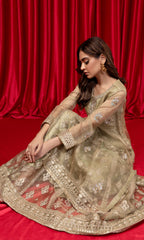 Shamooz Stitched 3 Piece Formals Suits-Sage Green SEM-0598