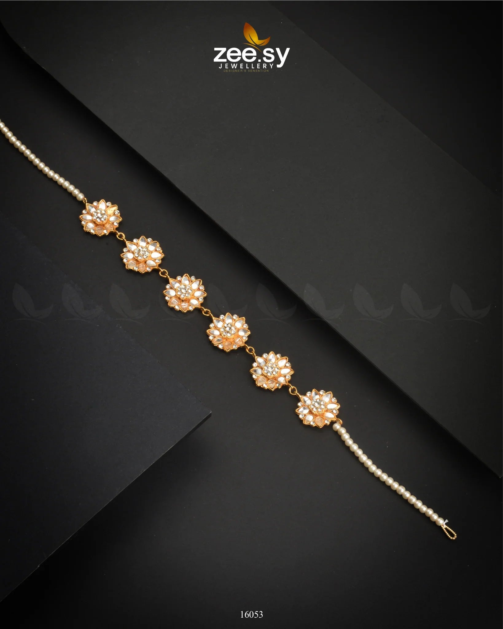 Shish Patti Graceful Headpiece Golden - Zeesy Jewellery