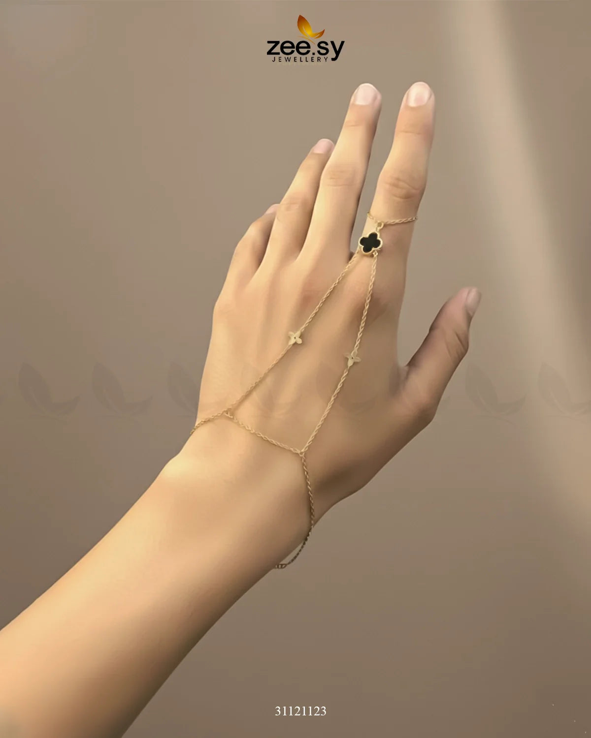 Signature Clover Drop Hand Bracelet - Zeesy Jewellery