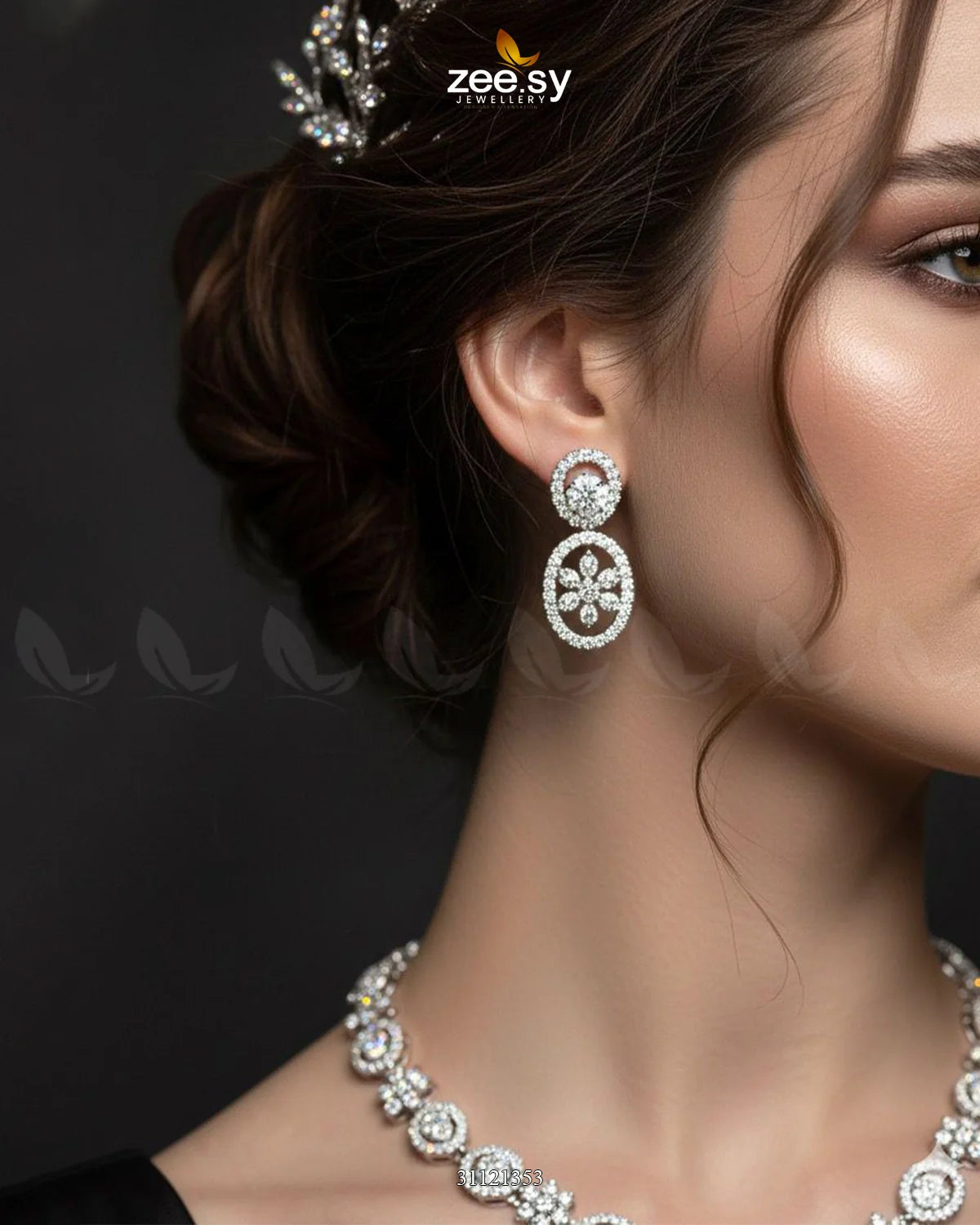 Dainty Oval Floral Necklace Set - Zeesy Jewellery
