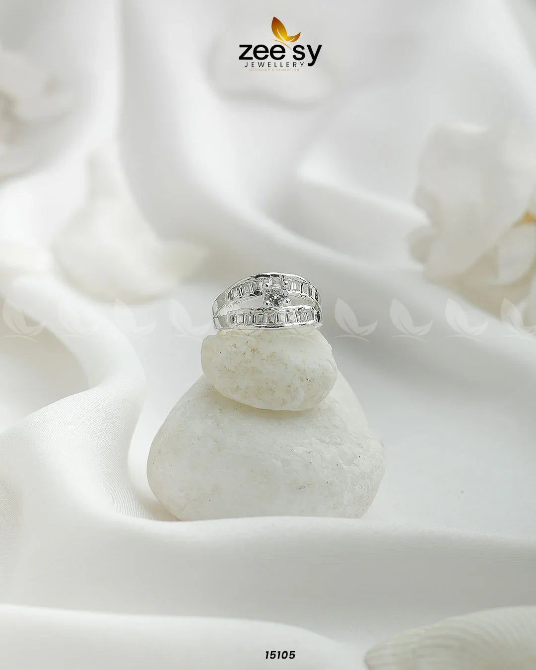 Mirage Ring Silver White - Zeesy Jewellery