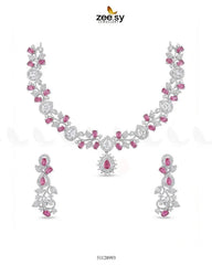 Silver Blossom Vine Necklace Set