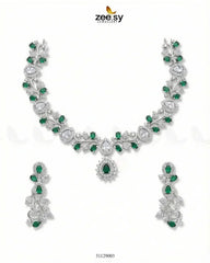 Silver Blossom Vine Necklace Set