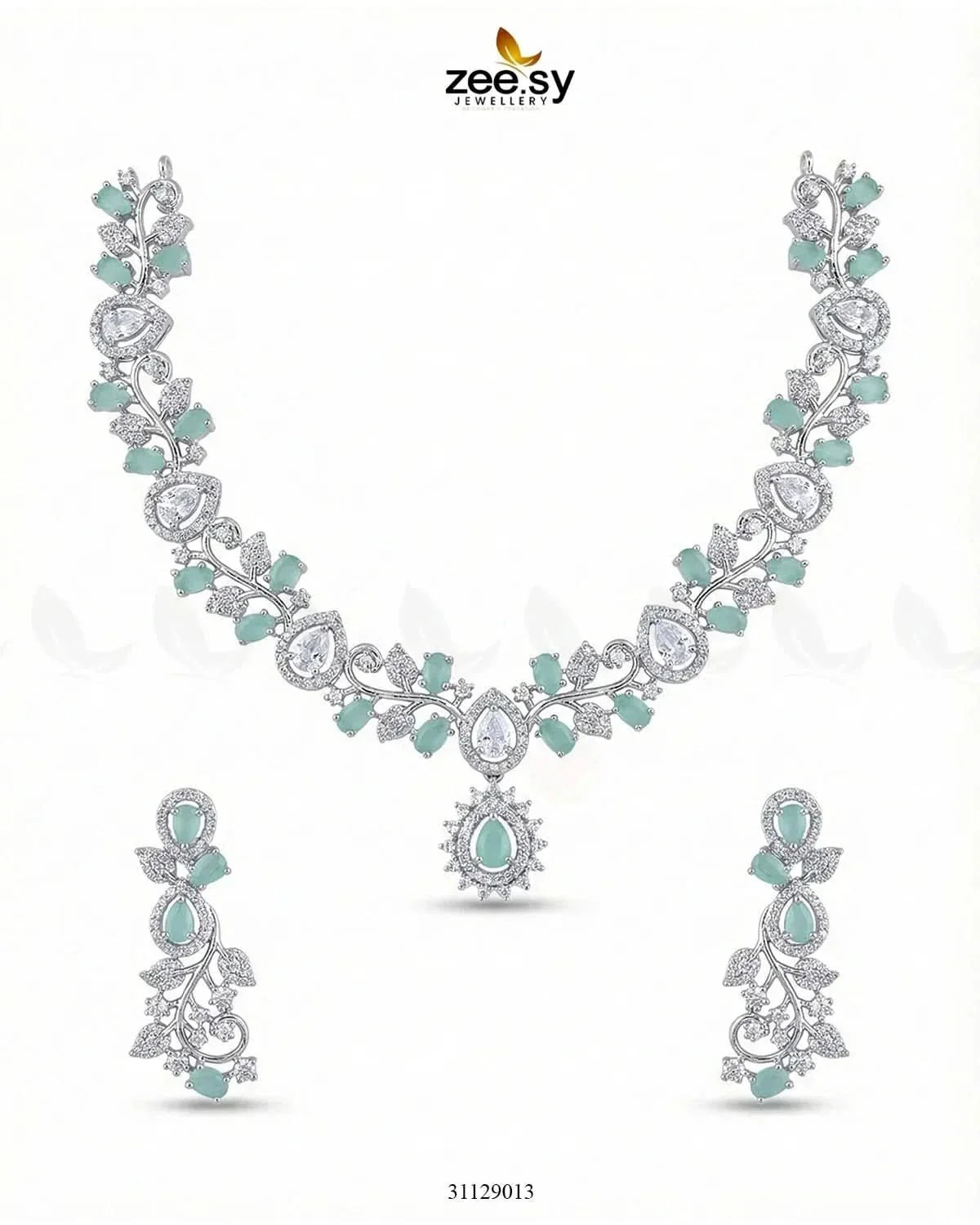 Silver Blossom Vine Necklace Set