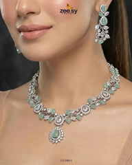 Silver Blossom Vine Necklace Set